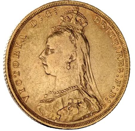 Libra Vitória Jubileu ( 1887-1893) Telf. 212754018 Verificar disponibilidade Moeda dourada com efígie da Rainha Vitória e texto ao redor