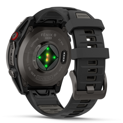 Relógio Garmin Fénix 8 Pro preto com traseira de titânio