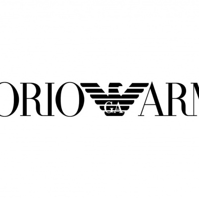 Logótipo preto EMPORIO ARMANI com águia estilizada.