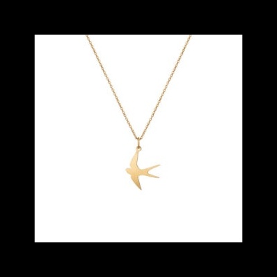 Colar dourado com pendente de andorinha