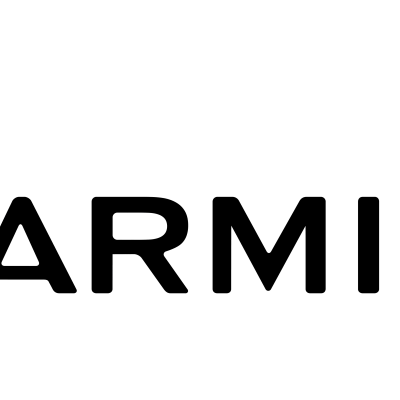 Logotipo da marca GARMIN em preto com triângulo azul