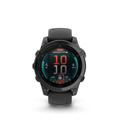 Relógio inteligente Garmin Fenix preto com mostrador digital colorido