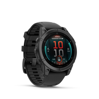Relógio inteligente Garmin Fenix preto com mostrador digital colorido