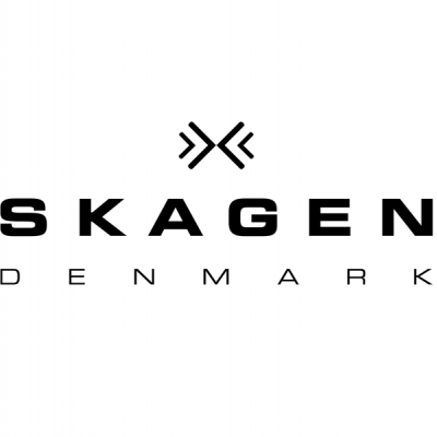 Logótipo da marca SKAGEN DENMARK em preto sobre fundo branco