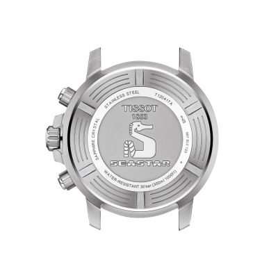 Parte traseira de caixa de relógio Tissot Seastar em aço inoxidável