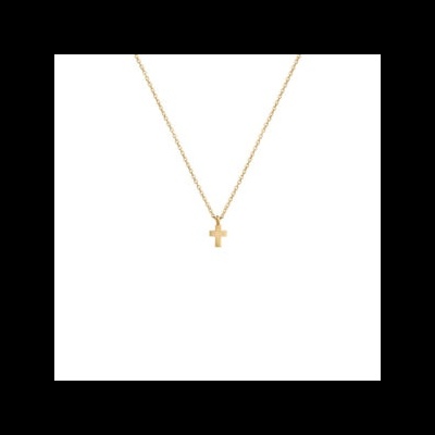 Colar dourado com pendente cruz