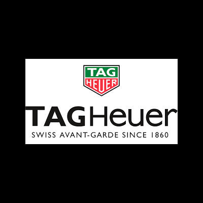 Logótipo TAG Heuer com texto e cores verde, vermelho, branco e preto