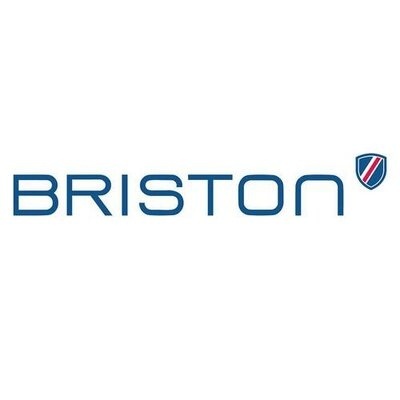 Logótipo da marca BRISTON azul com escudo tricolor
