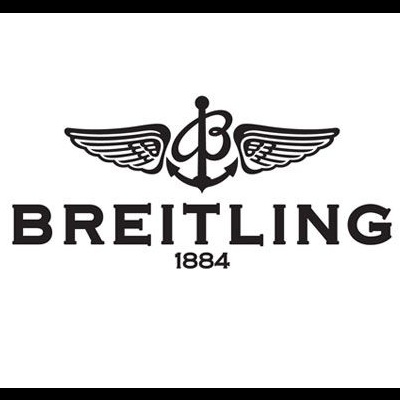 Logótipo da Breitling com âncora com asas e texto 1884