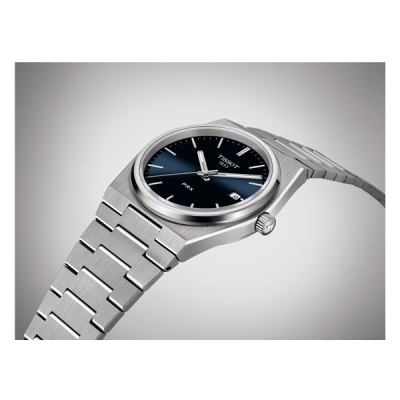 Relógio Tissot PRX aço inoxidável mostrador azul escuro