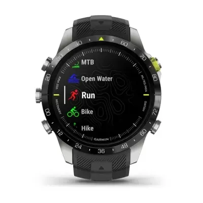 Relógio inteligente Garmin com ecrã digital colorido com opções de atividades