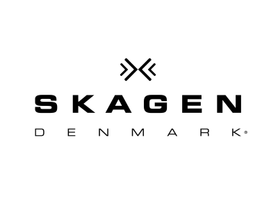 Logótipo da marca SKAGEN DENMARK em preto sobre fundo branco