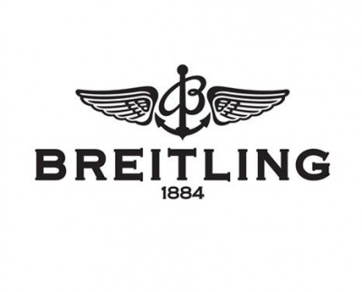 Logótipo da Breitling com âncora com asas e texto 1884