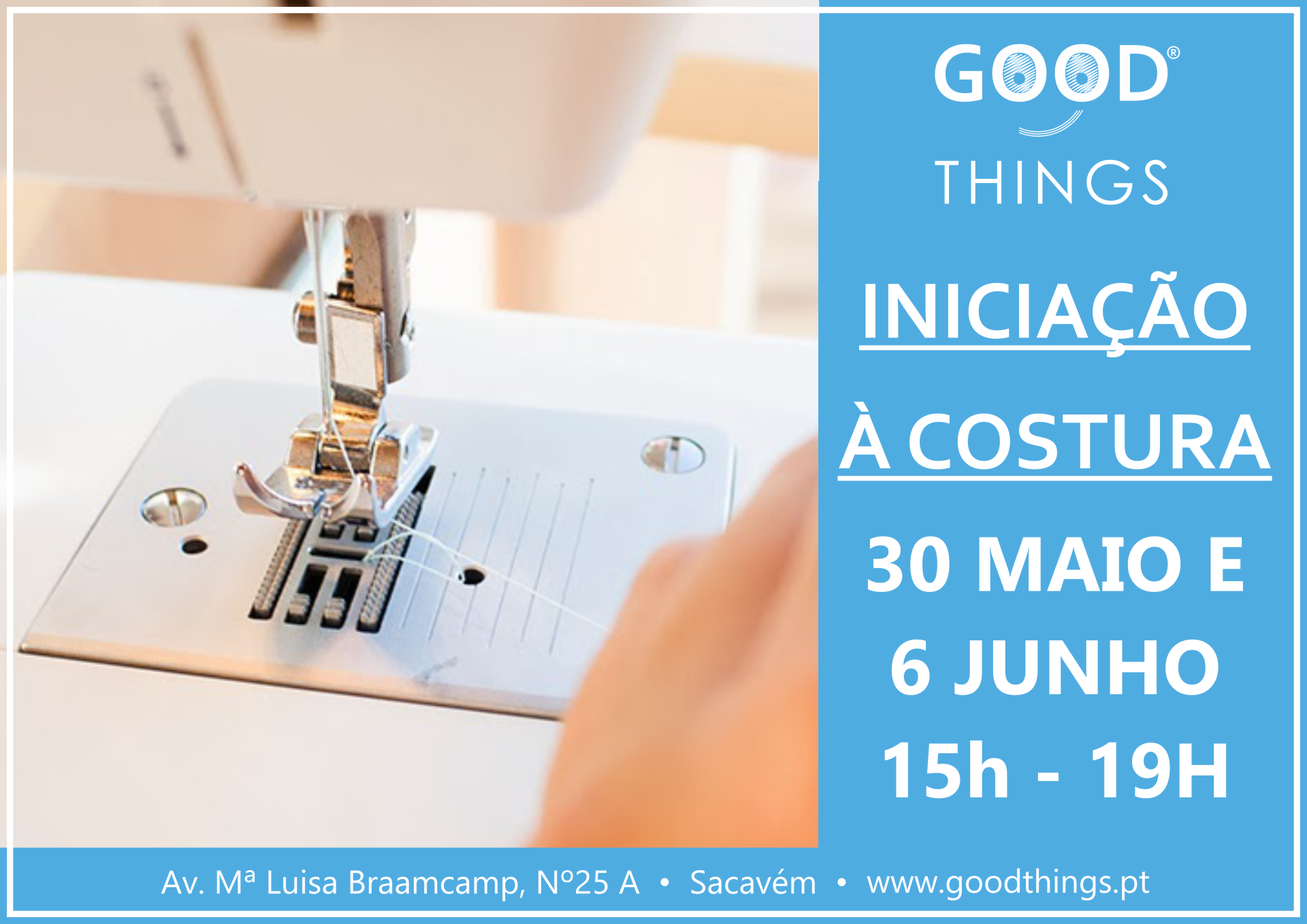 Iniciação à Costura - 30/Maio e 6 de Junho Iniciação à Costura - 30/Maio e 6 de Junho