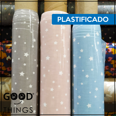 Tecido Plastificado | Estrelas Cinza