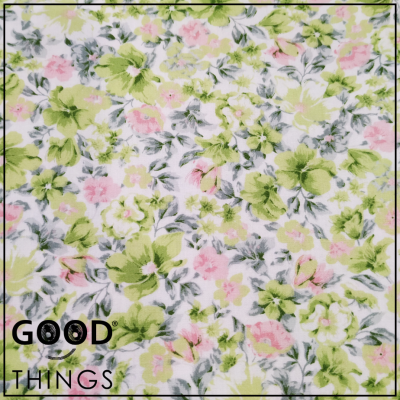 Tecido Algodão Orgânico | Flores Verde