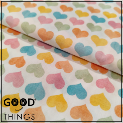 Tecido Corações Coloridos