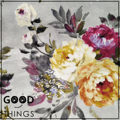 Loneta Floral Amarelo e Lilás