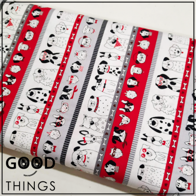 Retalho 45 x 110cm - MICHAEL MILLER | Bow-Wow-Wow | Faixas Cães