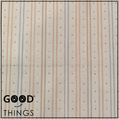 Tecido Listrado Bolinhas fundo Bege