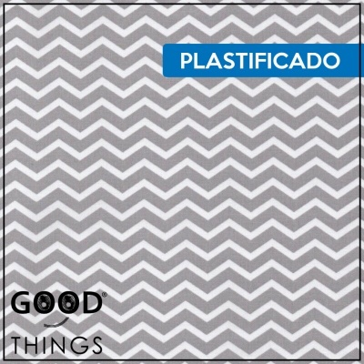 Tecido Plastificado | Zig-Zag Cinza