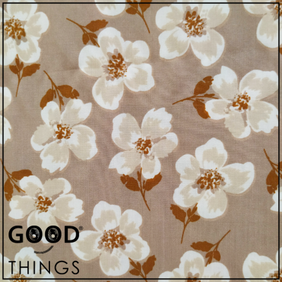 Viscose Floral fundo Bege