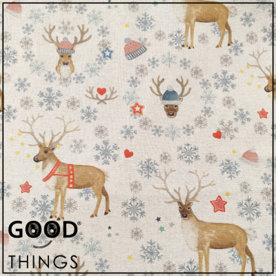 Linho Alentejano | Renas fundo Cinza Claro