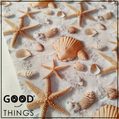 Tecido 3D | Conchas e Estrelas do Mar