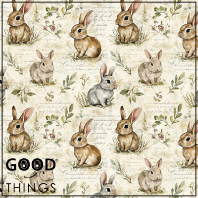 Tecido Páscoa | Coelhinhos Castanhos