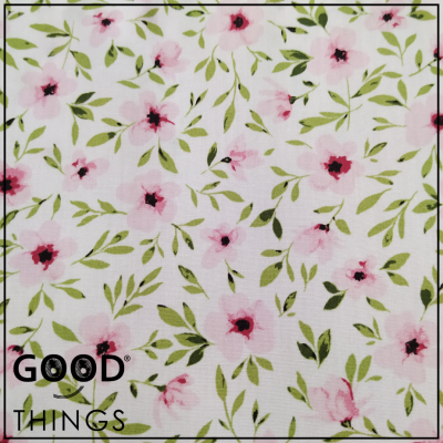 Tecido Algodão Orgânico | Florinhas Rosa