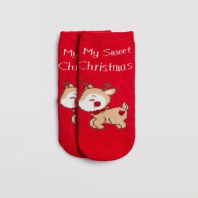 Meia Bebé Antiderrapante Natal