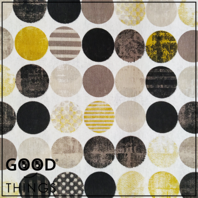 Loneta Bolas Bege, Preto e Mostarda