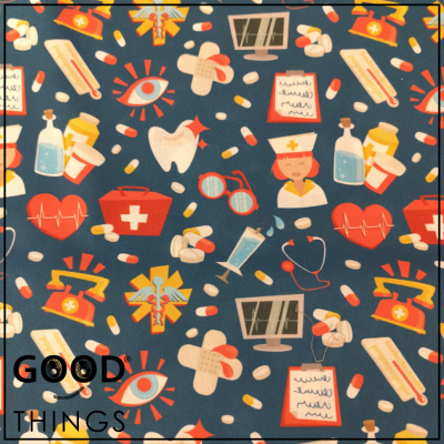 Tecido Medicina fundo Azul Escuro