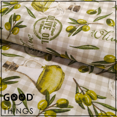 Loneta Azeite fundo Xadrez Bege