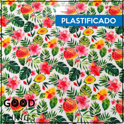 Tecido Plastificado | Flores e Frutos Tropicais