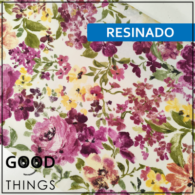 Tecido Resinado | Floral Grande Lilás