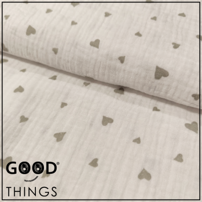 Musselina | Double Gauze | Corações Cinza