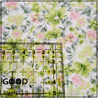 Tecido Algodão Orgânico | Flores Verde