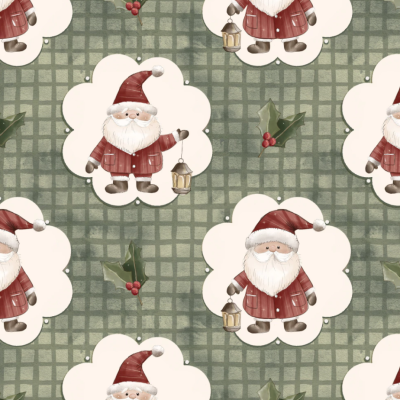 FUXICOS E FRICOTES | Natal dos Sonhos | Pai Natal fundo Xadrez Verde