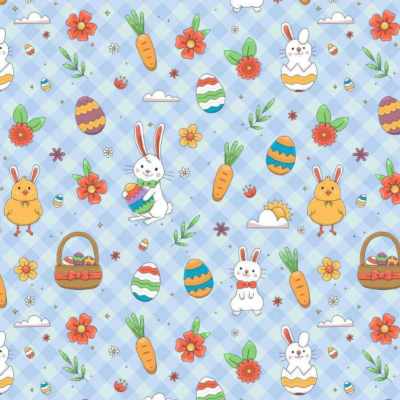 Tecido Páscoa | Pintainhos e Coelhinhos