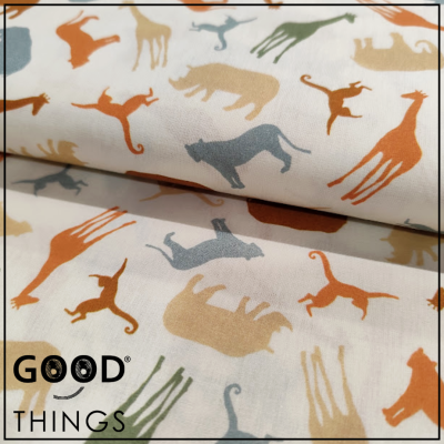 Tecido Silhuetas Animais da Selva