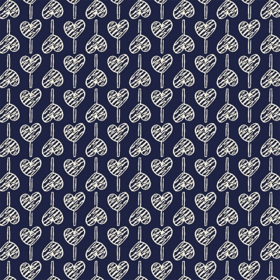 FABRICART | Basics | Pirulito de Corações Azul Escuro