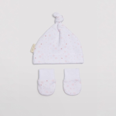 Conjunto "Primeira Roupa" Bolinhas Rosa