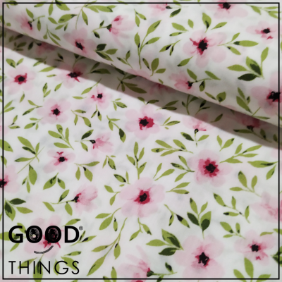 Tecido Algodão Orgânico | Florinhas Rosa