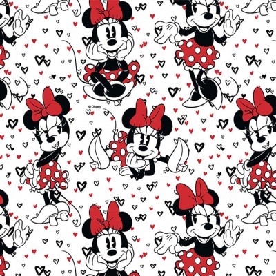 Tecido Disney | Minnie Love fundo Branco
