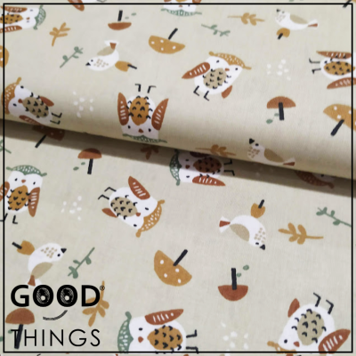 Tecido Mochos fundo Bege