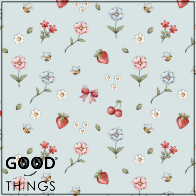 FUXICOS E FRICOTES | Frutas Vermelhas | Jardim Morangos fundo Azul