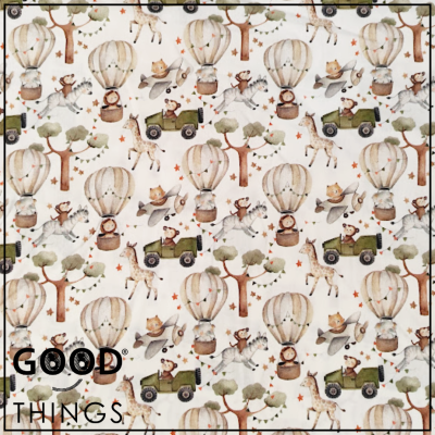 Tecido Safari e Balões de Ar Quente