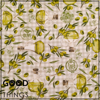 Loneta Azeite fundo Xadrez Bege