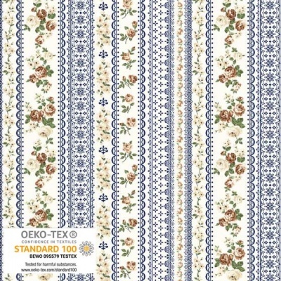 STOF FABRICS | Molly Roses | Rendado Rosas Marinho